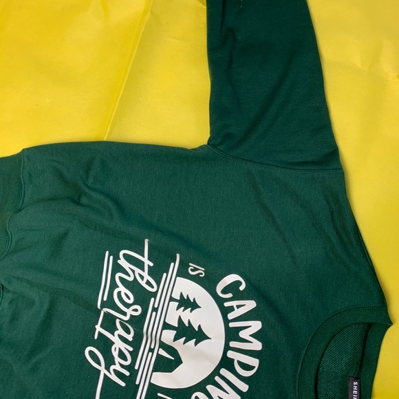 Drop shoulder slogan graphic pullover | NWOT - Picture 3 of 8